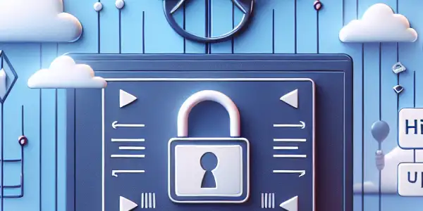 A sleek digital dashboard for adult content storage, featuring organization tags, upload icons, and security symbols.